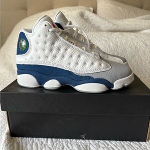 Kids White and Blue Sneakers